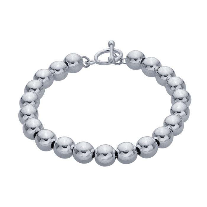 Sterling Silver 8mm Bead Chain Bracelet, 7inch