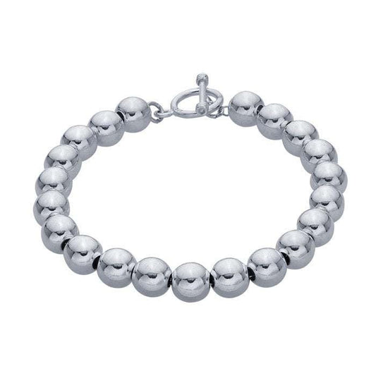 Sterling Silver 8mm Bead Chain Bracelet, 7inch