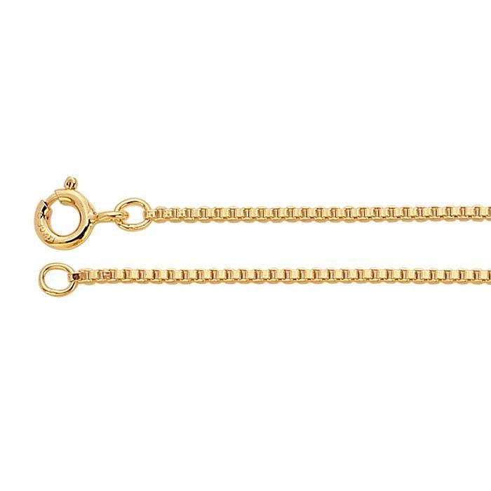 14/20 Yellow Gold-Filled 1.2mm Venetian Box Chain, choose your length
