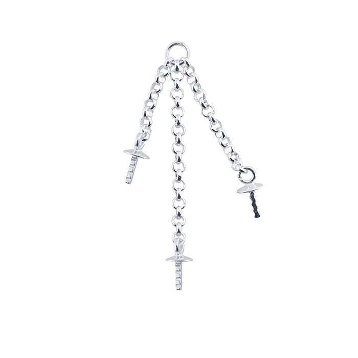 Sterling Silver 3-Strand Pearl Component Mounting