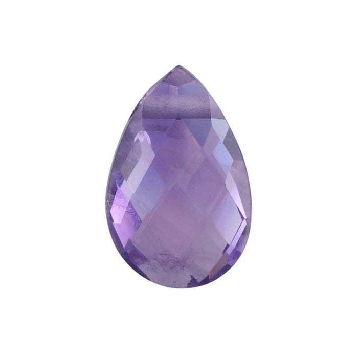 Amethyst 9 x 6mm Pear-Shaped Briolette Bead, i pcs