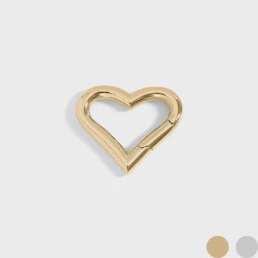 Stainless Steel or 18K Gold PVD Small Heart Carabiner, choose your color