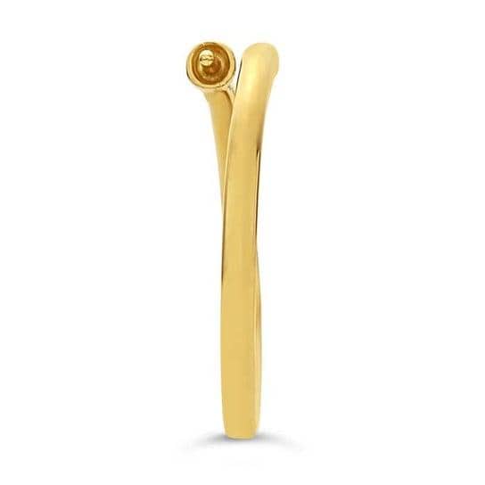 14K Yellow Gold Bypass Pearl Ring Mounting, 3 sizes available