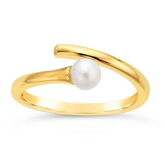 14K Yellow Gold Bypass Pearl Ring Mounting, 3 sizes available