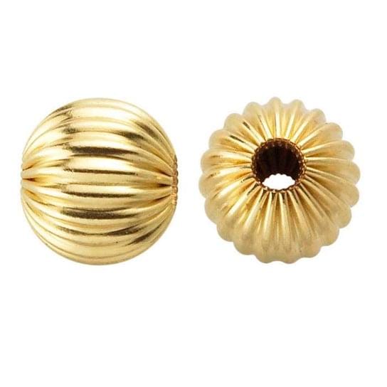 14/20 Yellow Gold-Filled Corrugated Round Bead, 5 sizes available