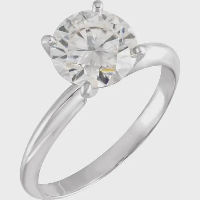 14K Yellow/White 6-6.6 mm Round 4-Prong Light Solitaire Ring Mounting, pre-notched