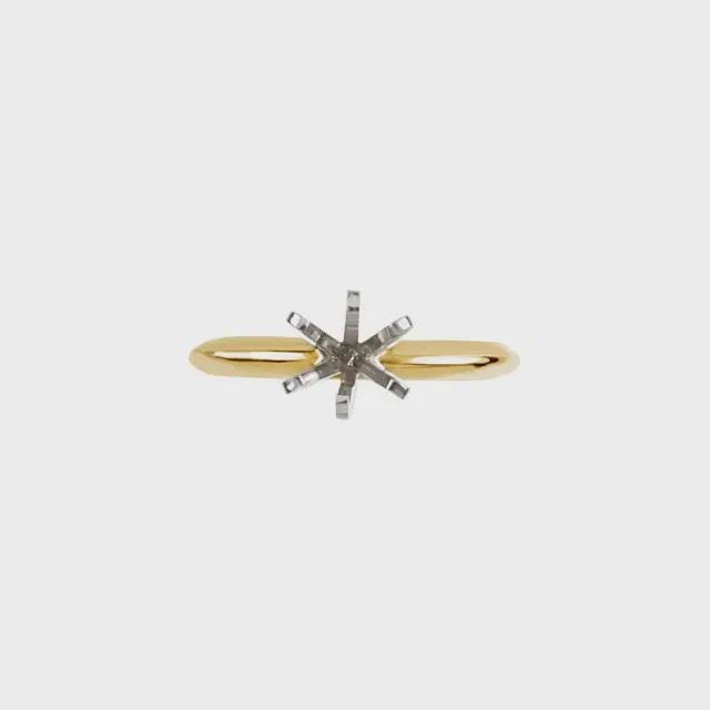 1 ct. Round Notched 6-Prong Solitaire Mounting in 10k Gold, or 14k Gold