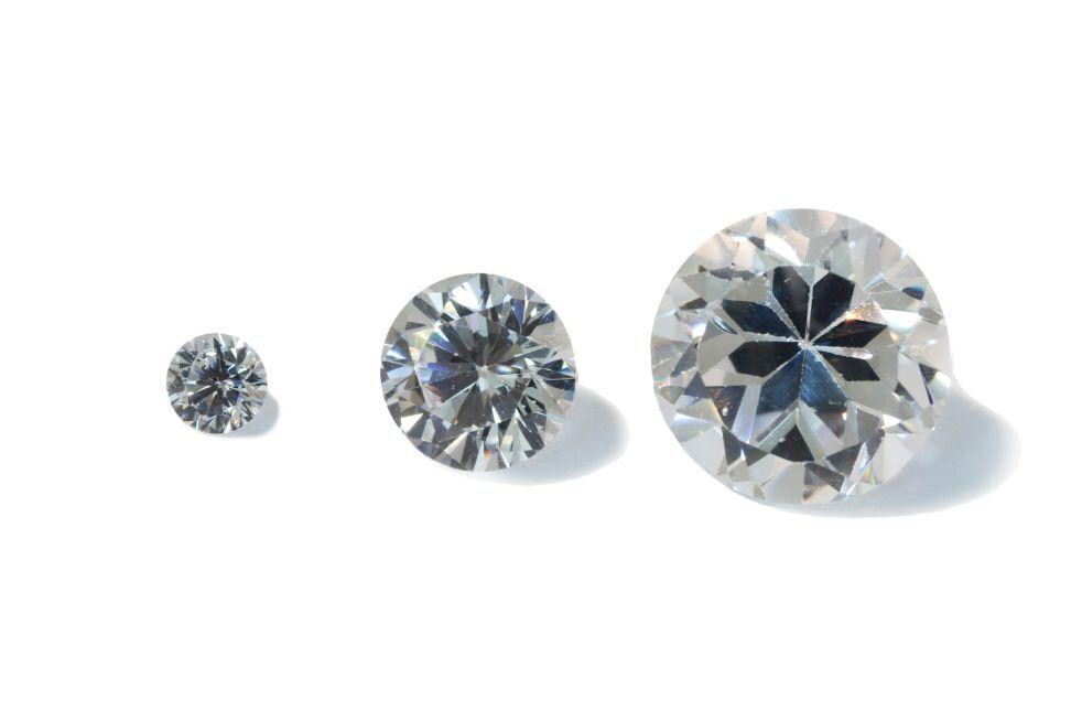 CZ Round Machine-Cut Faceted Gemstone, choose your size