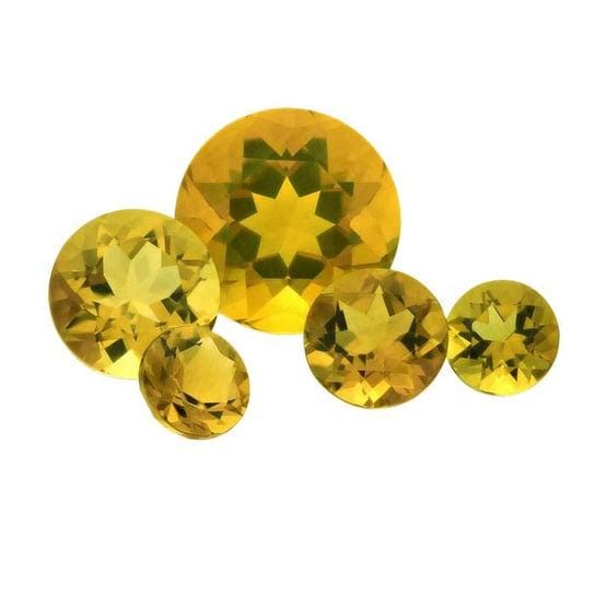 Yellow Citrine 5mm Round Faceted Gemstone, A-Grade