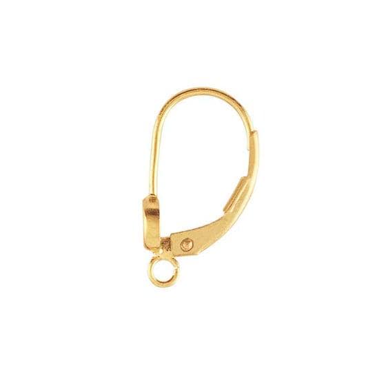 14/20 Yellow Gold-Filled CZ-Set Lever-Back Ear Wire with Open Ring, also availabe in Sterling Silver