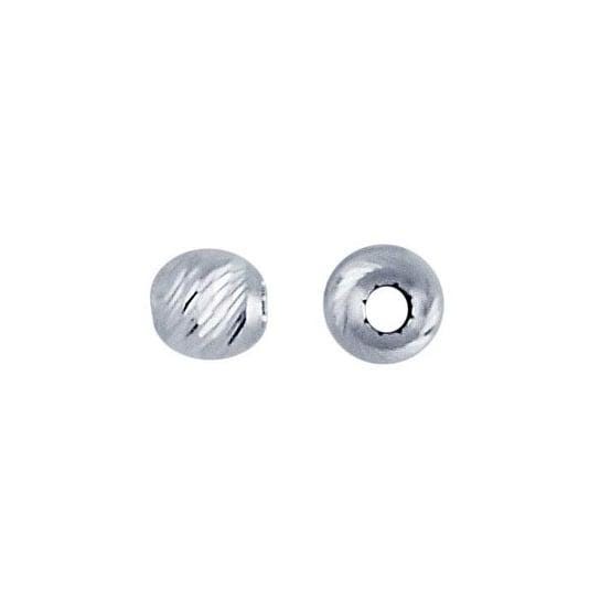 Sterling Silver Round Multi-Cut Bead in 3, 4, and 6mm, sold in pairs