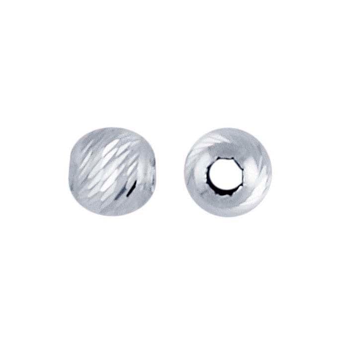 Sterling Silver Round Multi-Cut Bead in 3, 4, and 6mm, sold in pairs