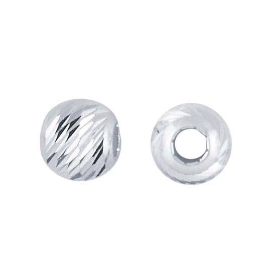 Sterling Silver Round Multi-Cut Bead in 3, 4, and 6mm, sold in pairs