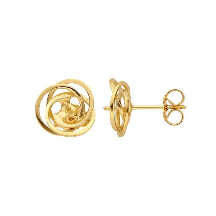 Sterling Silver Rhodium-Plated Love Knot 4.5mm Pearl Post Earring Mounting, also available in 14k Gold