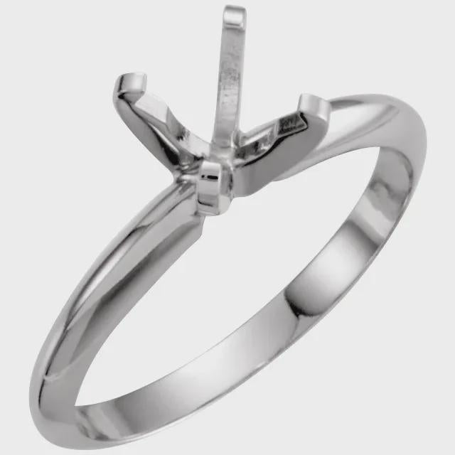 14K Yellow/White 6-6.6 mm Round 4-Prong Light Solitaire Ring Mounting, pre-notched