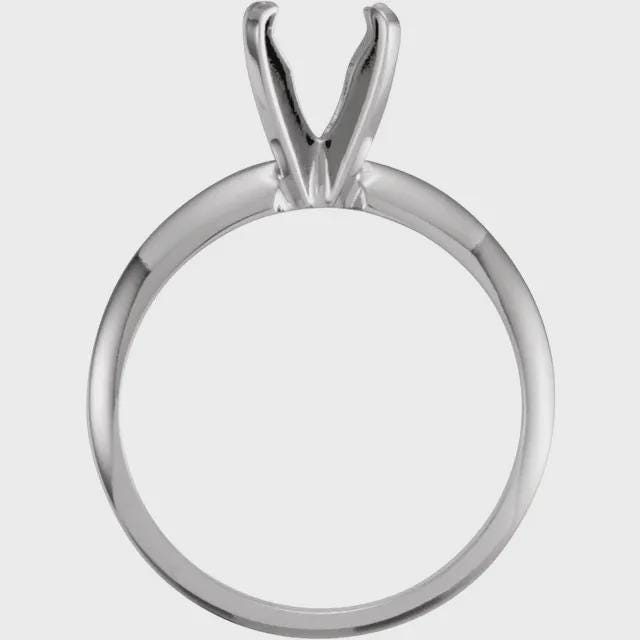 14K Yellow/White 6-6.6 mm Round 4-Prong Light Solitaire Ring Mounting, pre-notched