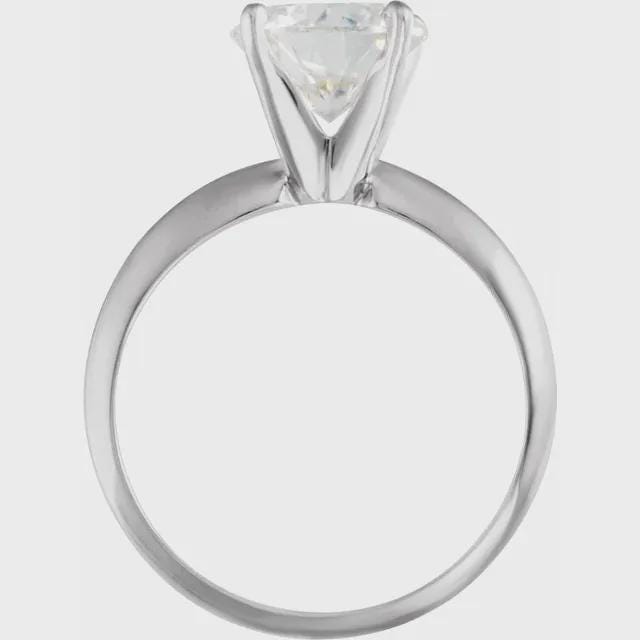 14K Yellow/White 6-6.6 mm Round 4-Prong Light Solitaire Ring Mounting, pre-notched