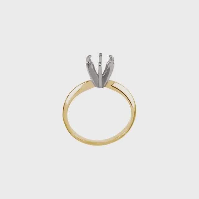 1 ct. Round Notched 6-Prong Solitaire Mounting in 10k Gold, or 14k Gold