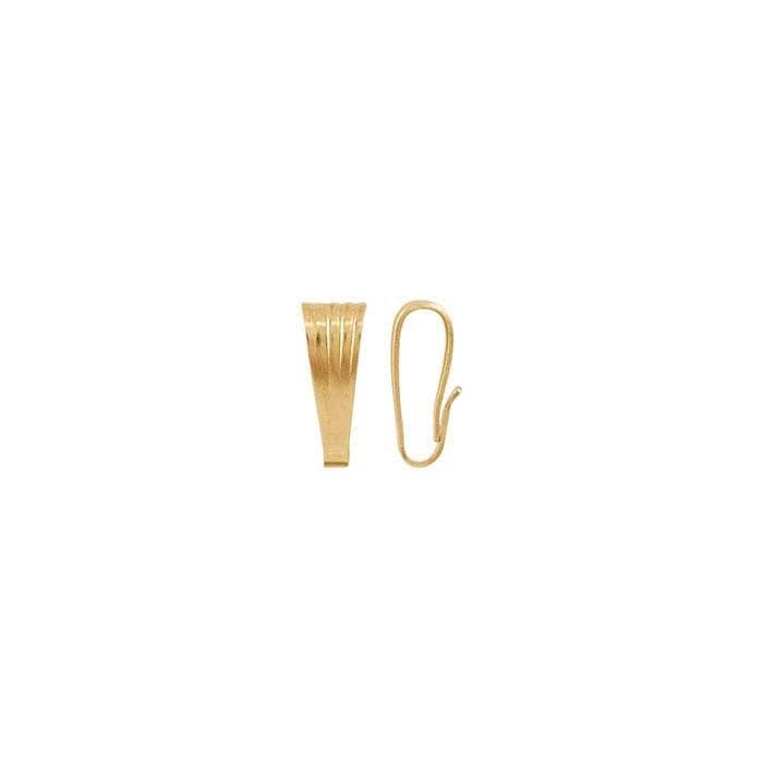 14K Yellow Gold Snap-On Pendant Bail, 7.3 x 2.4mm