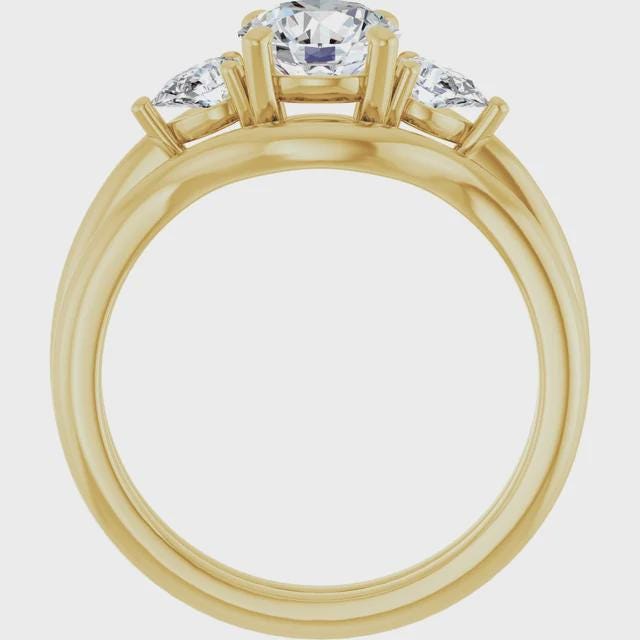 Engagement Ring, Semi Mount in 14k Gold, choose round, oval, or marquise setting