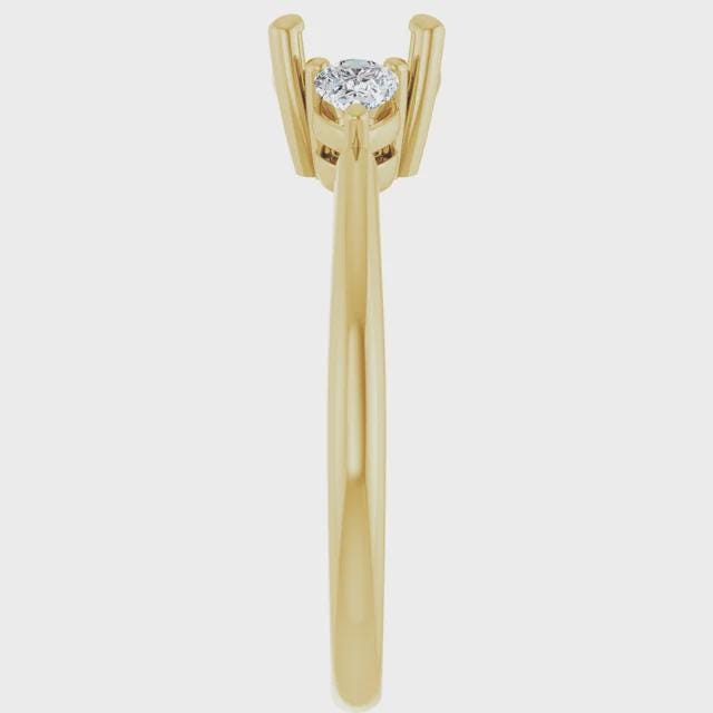 Engagement Ring, Semi Mount in 14k Gold, choose round, oval, or marquise setting