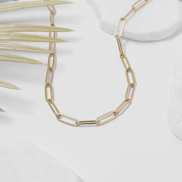 18K Gold PVD Stainless Steel Paperclip Chain - By The Foot, choose  your size