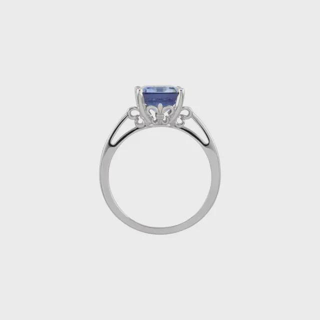 Sterling Silver Emerald Fleur-de-lis Ring Mounting