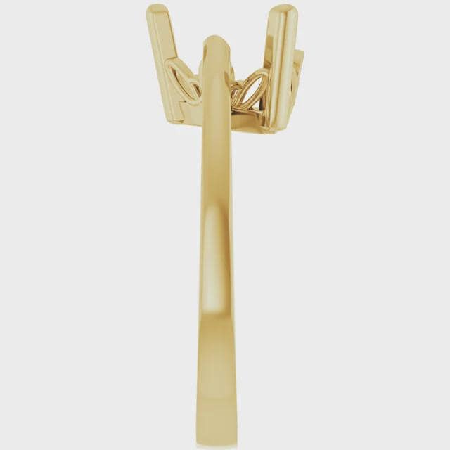 8 mm Trillion Ring Mounting in Sterling Silver or 14k Gold