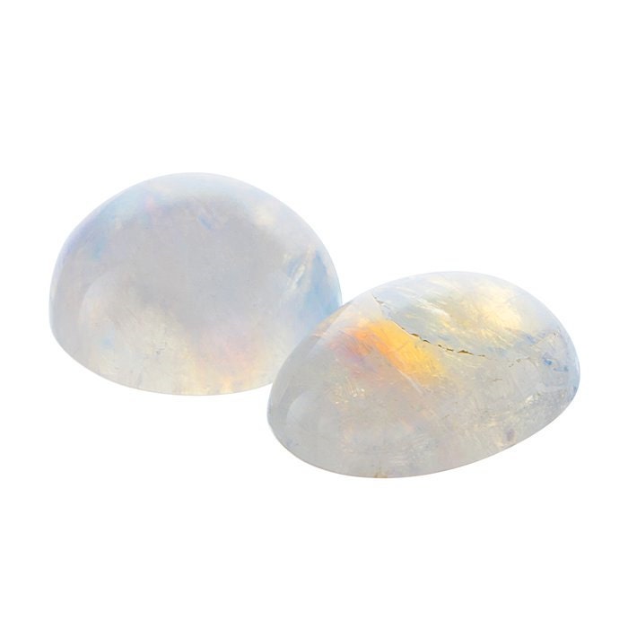 White Moonstone Round Cabochon, AA-Grade choose your size