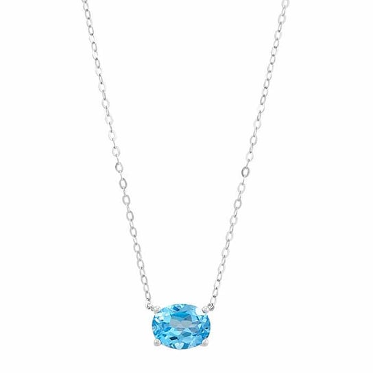 10K White Gold Gemstone-Set Necklace, 5 choices