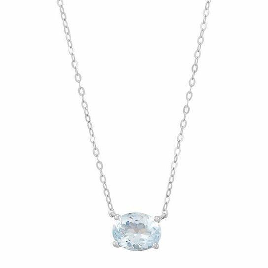 10K White Gold Gemstone-Set Necklace, 5 choices