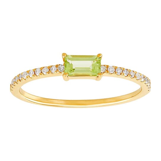 14K Yellow Gold Gemstone & Diamond-Set Ring, choose your gemstone