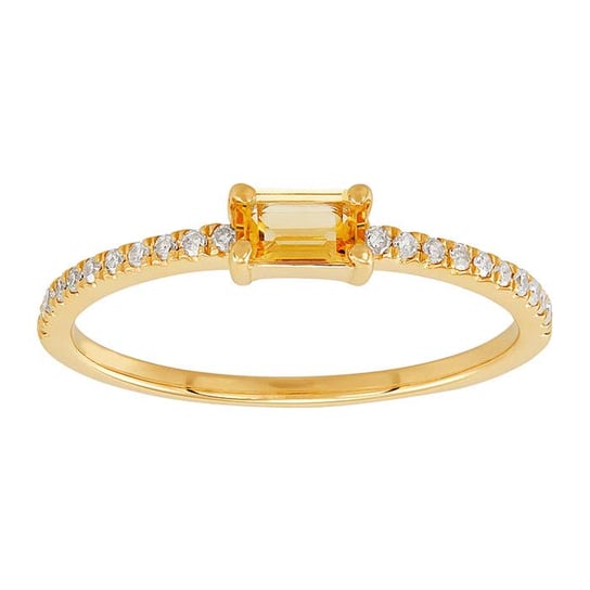 14K Yellow Gold Gemstone & Diamond-Set Ring, choose your gemstone