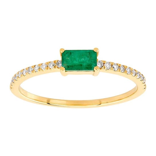 14K Yellow Gold Gemstone & Diamond-Set Ring, choose your gemstone