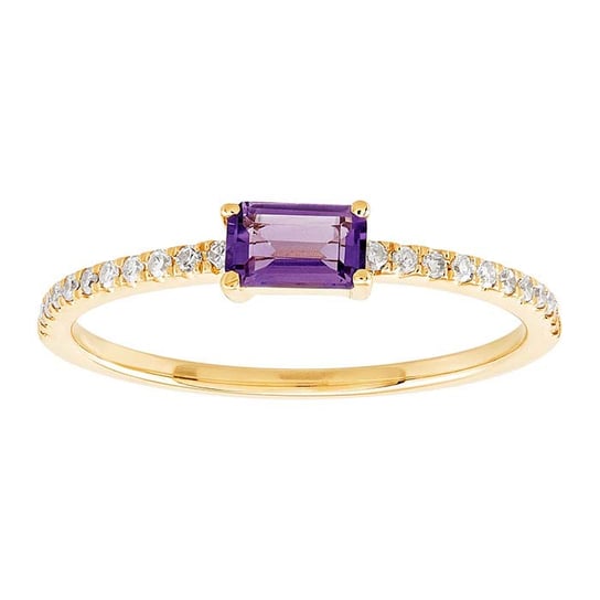 14K Yellow Gold Gemstone & Diamond-Set Ring, choose your gemstone
