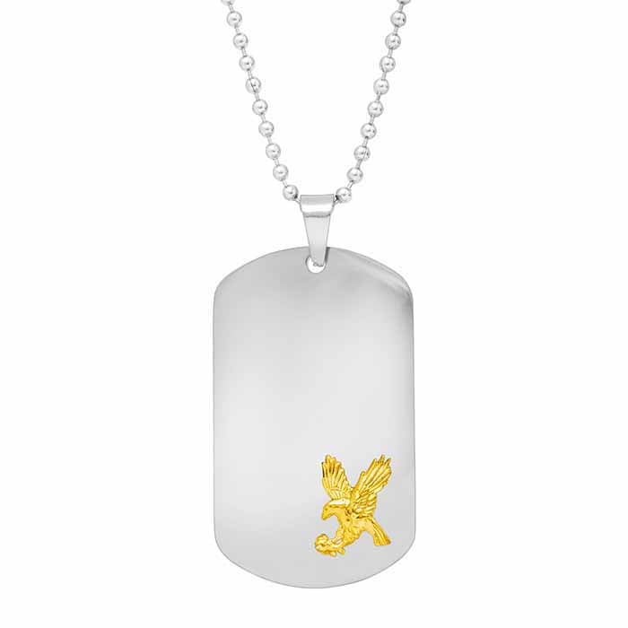 Stainless Steel Dog Tag Eagle Necklace