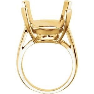 Oval Ring Mounting in Sterling Silver or 14k Gold, custom sizes available