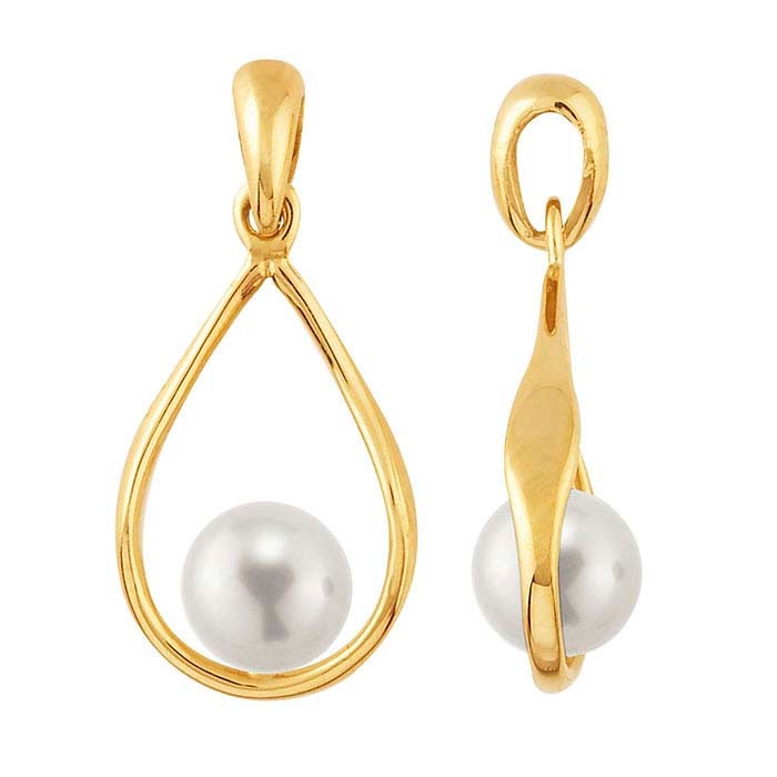 14K Yellow Gold Teardrop Pendant Bail with Peg