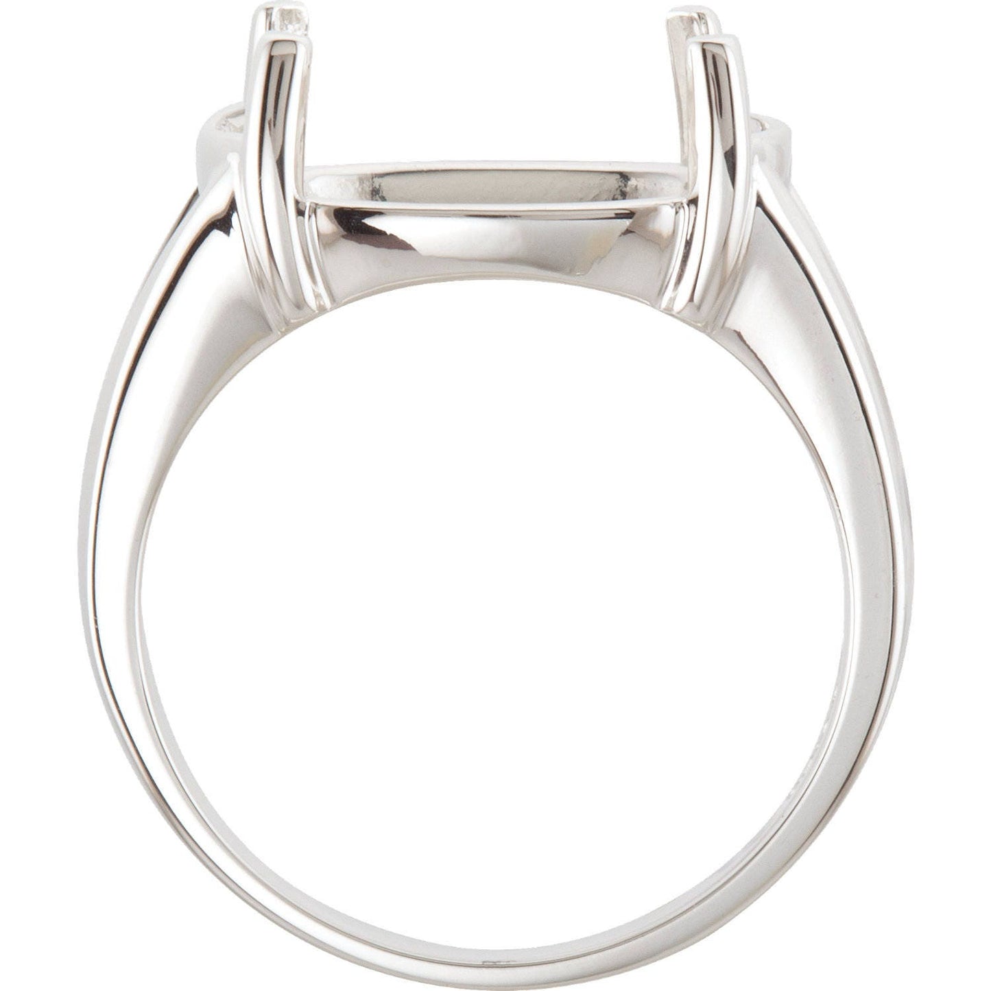 Ring Mounting in Sterling Silver for 14x10mm Oval Cabochon