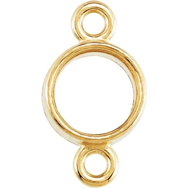 14K Yellow or White Gold 4 mm Round Bezel-Set Link