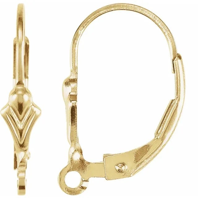 Fleur-de-Lis Lever Back Earring Top, available in 14k , gold filled, and Sterling Silver