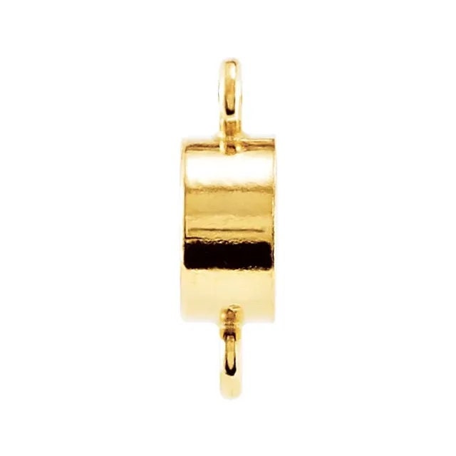 14K Yellow or White Gold 4 mm Round Bezel-Set Link