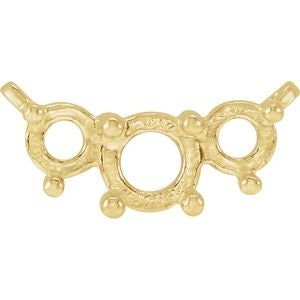 6.3 mm Round Three-Stone Necklace Center, available in Sterling Silver, 14k yellow gold, rose gold or white gold.