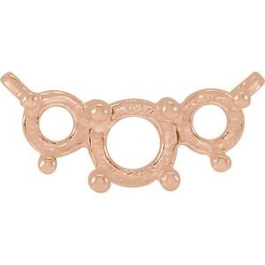 6.3 mm Round Three-Stone Necklace Center, available in Sterling Silver, 14k yellow gold, rose gold or white gold.