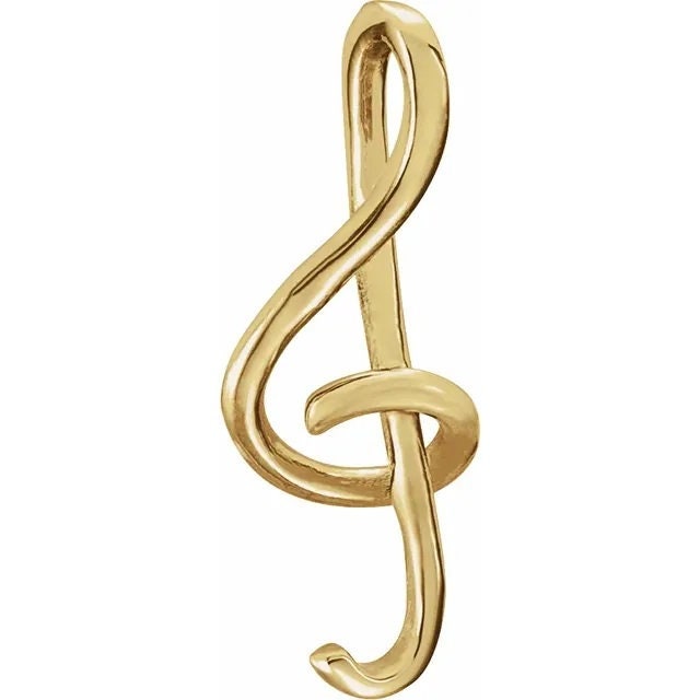 Treble Clef Pendant in 14k yellow Gold, white gold, or rose gold
