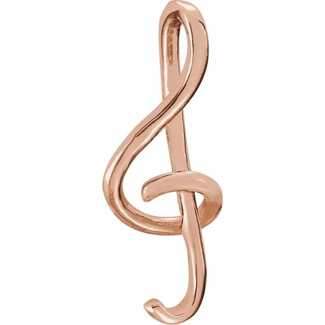 Treble Clef Pendant in 14k yellow Gold, white gold, or rose gold