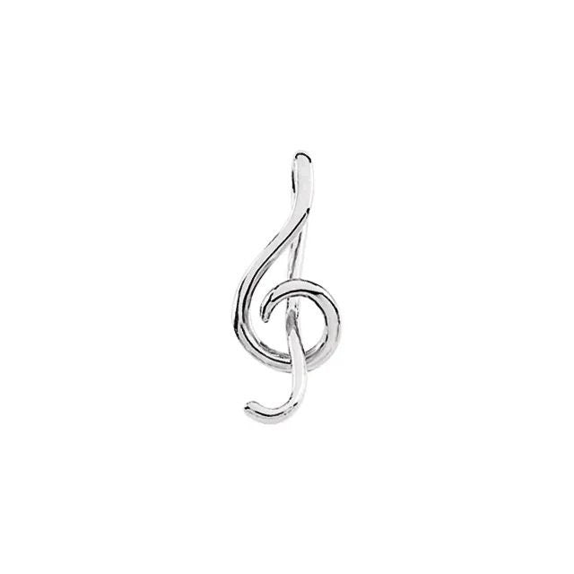 Treble Clef Pendant in 14k yellow Gold, white gold, or rose gold
