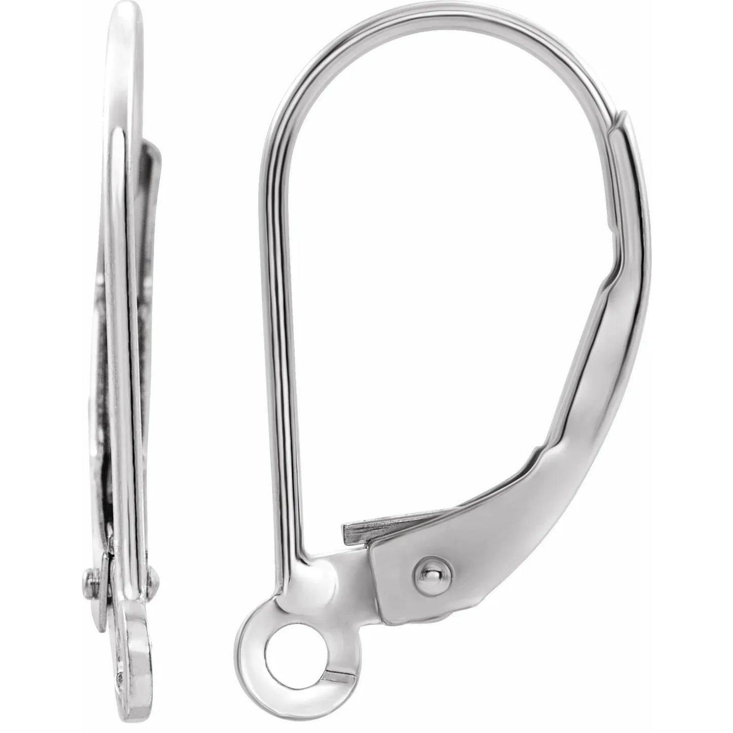 15.2x8.7 mm Lever Back Earring Top, choose in Sterling Silver, Gold/Filled, or 14k solid yellow Gold, rose Gold or white Gold