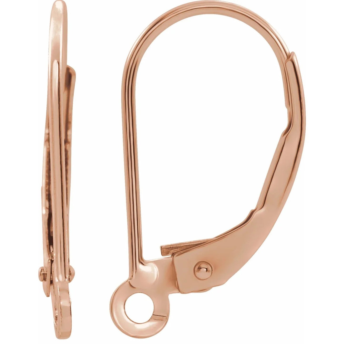 15.2x8.7 mm Lever Back Earring Top, choose in Sterling Silver, Gold/Filled, or 14k solid yellow Gold, rose Gold or white Gold