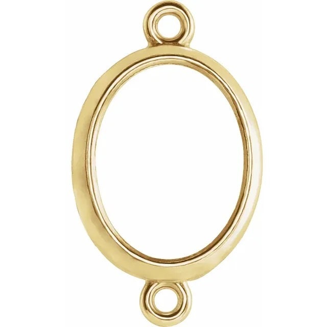 14K Yellow or White Gold 9x7 mm Oval Bezel-Set Link